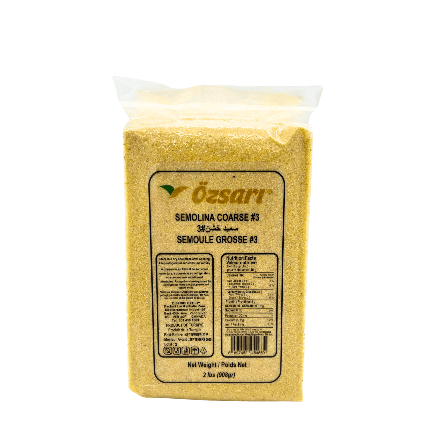 ozsari: Semolina Coarse #3, 2 lbs