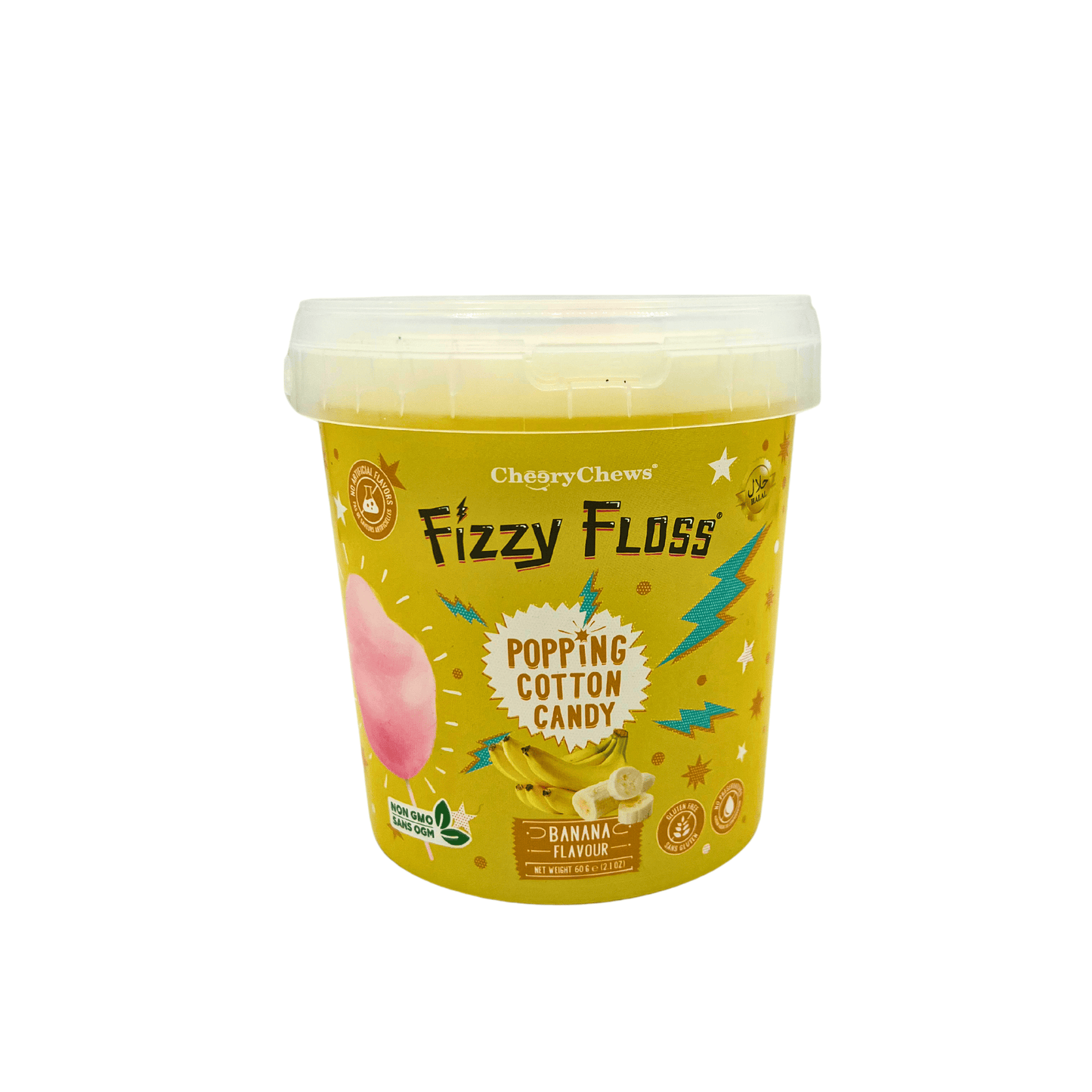 Fizzy Floss, Popping Cotton Candy, Banana Flavour,