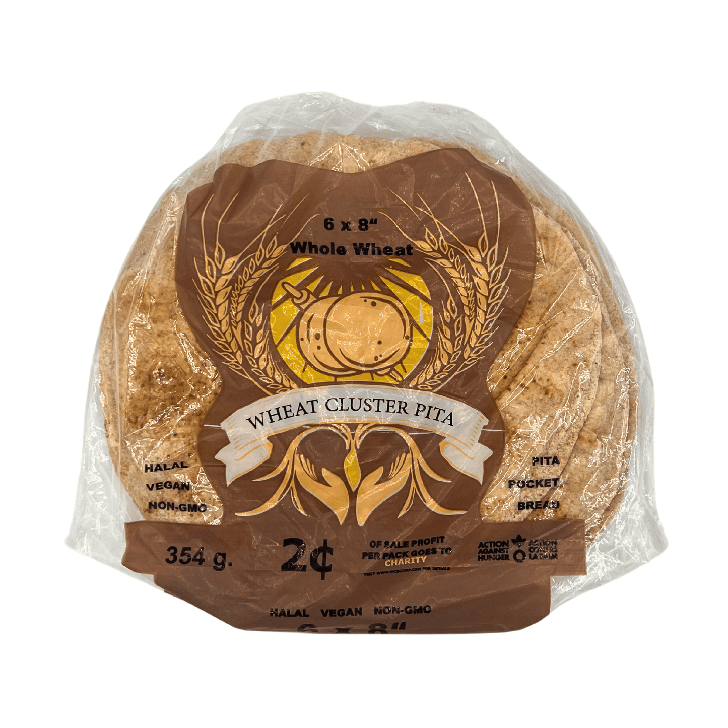 Wheat Cluster Pita: Whole Wheat 6x8", 354 g
