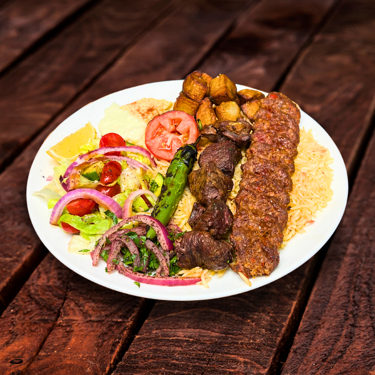 Mix BBQ, Kebab and Lamb  Sticks plate