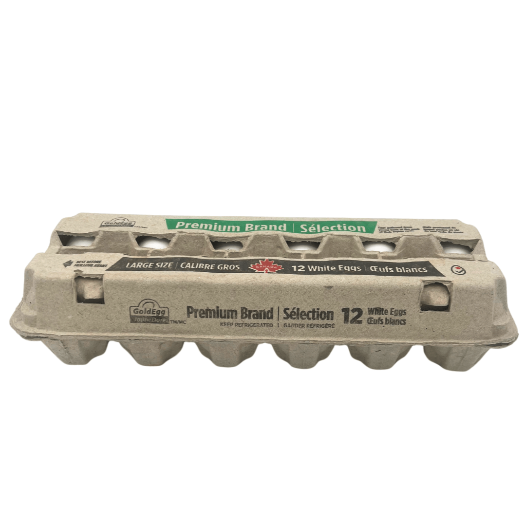 GoldEgg: 12 White Eggs, Large size