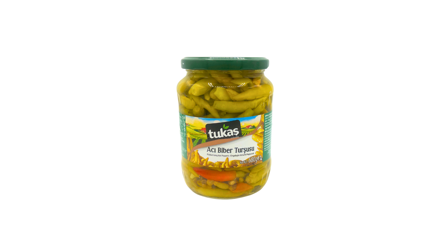 Tukas: Pickled Long Hot Peppers, 680g