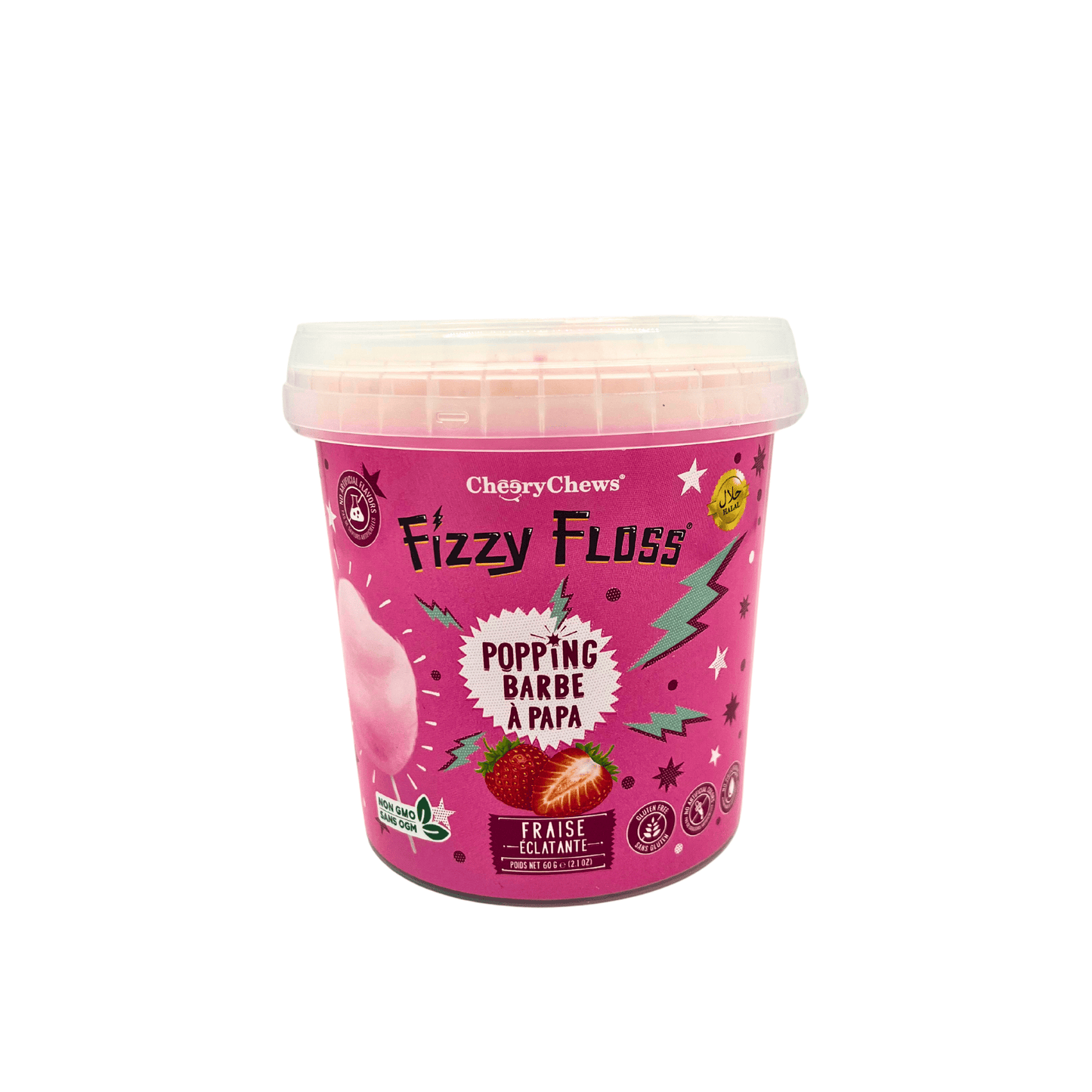 Cheery Chews: Fizzy Floss, Popping Cotton Candy, Strawberry Flavour